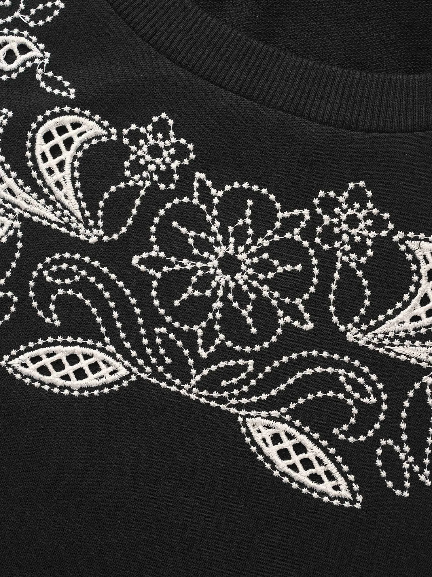 Broderie Anglaise Round Neck Sweatshirt sold by Bloomchic product image thumbnail 5