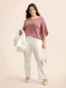 Geometric Round Neck Bell Sleeve Blouse sold by Bloomchic
