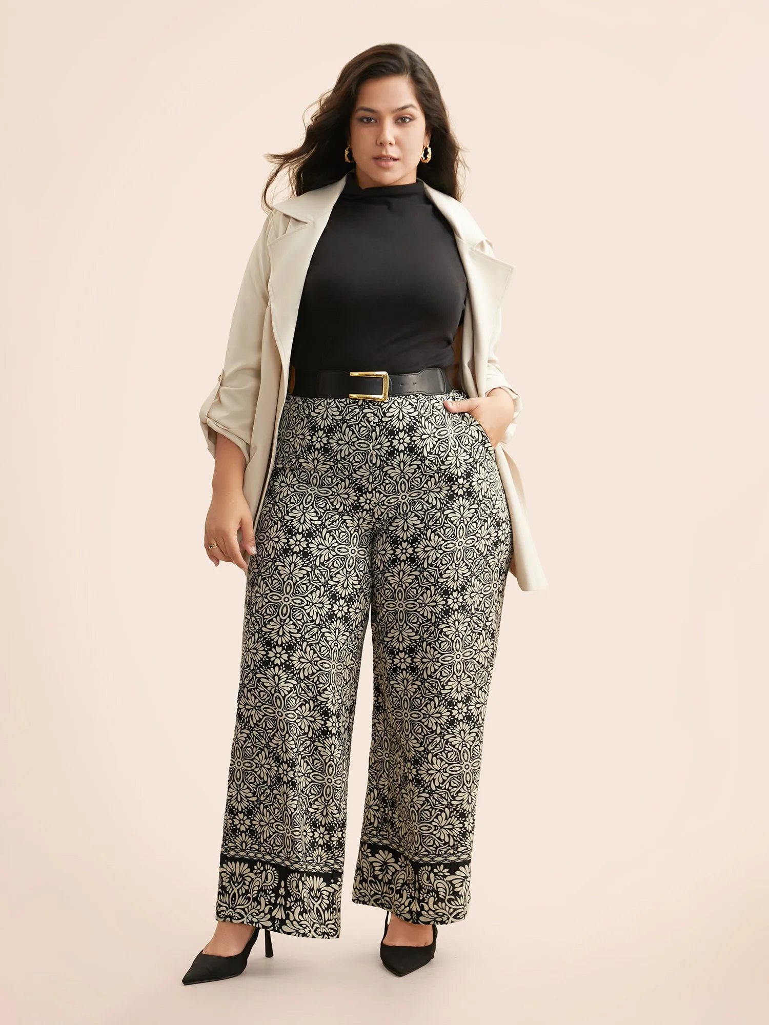 Mid Rise Boho Print Pocket Pants sold by Bloomchic product image thumbnail 2