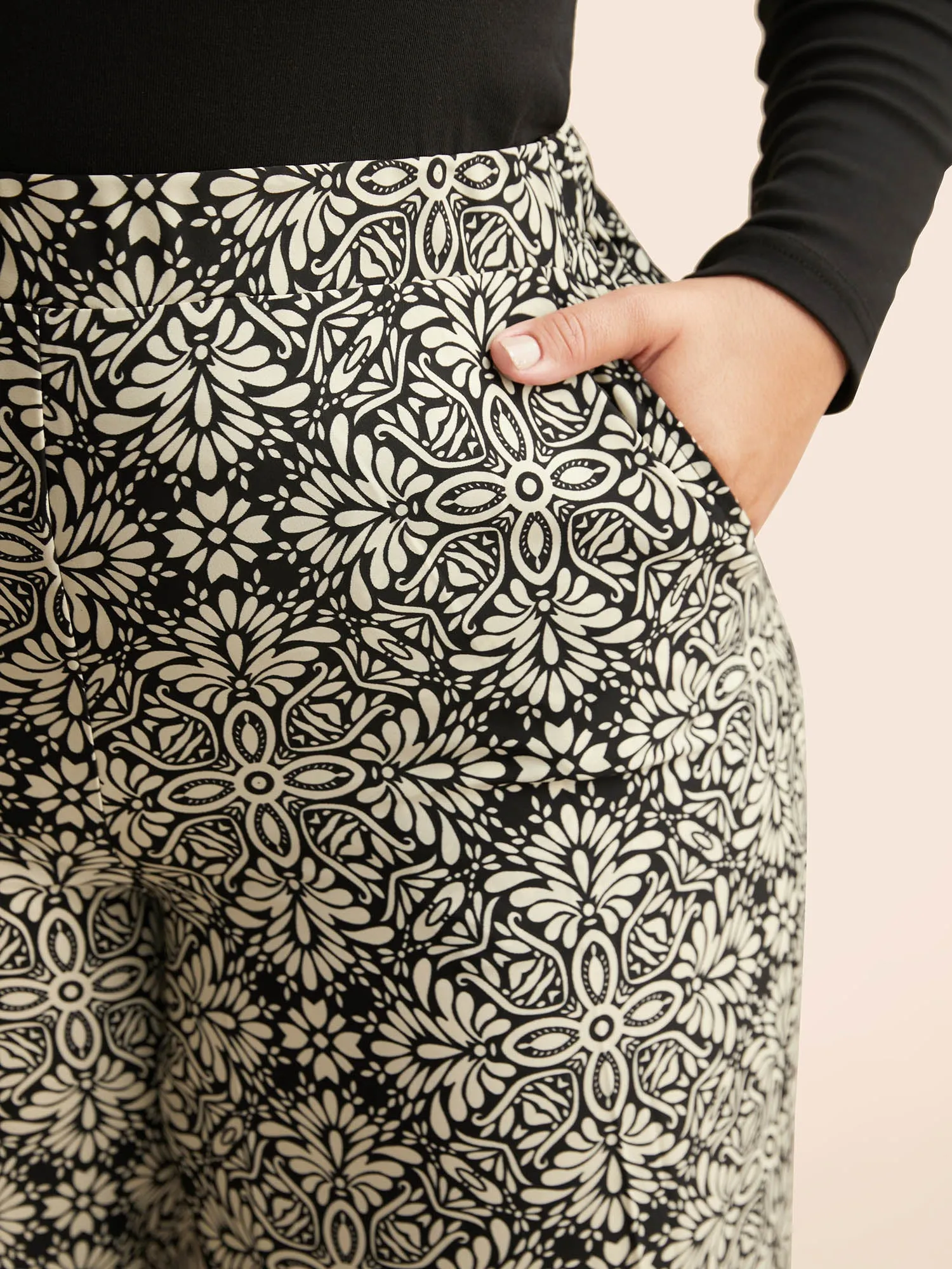 Mid Rise Boho Print Pocket Pants sold by Bloomchic product image thumbnail 5