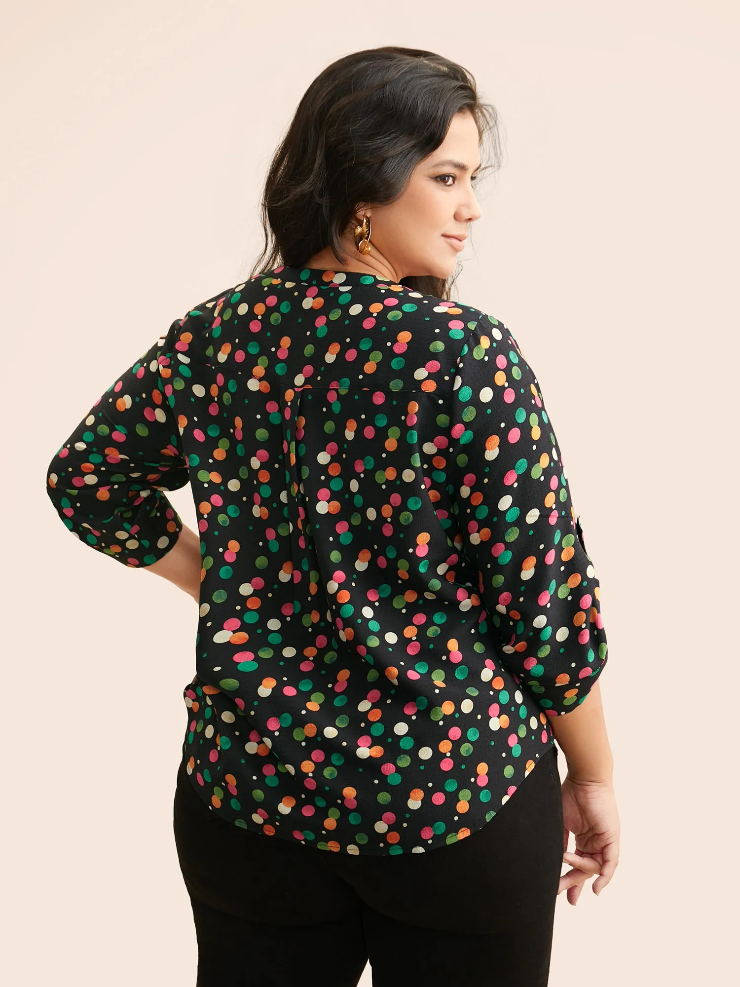 Color Polka Dot Patch Pocket Blouse sold by Bloomchic product image thumbnail 4