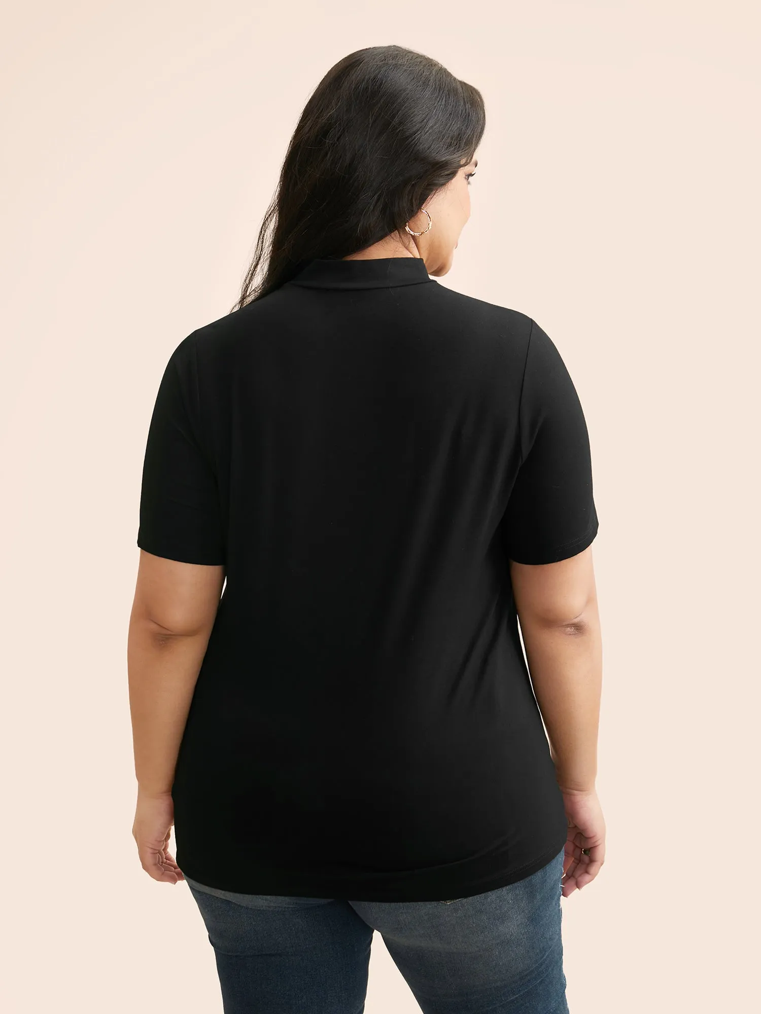 Supersoft Essentials Solid Mock Neck T-shirt sold by Bloomchic product image thumbnail 2