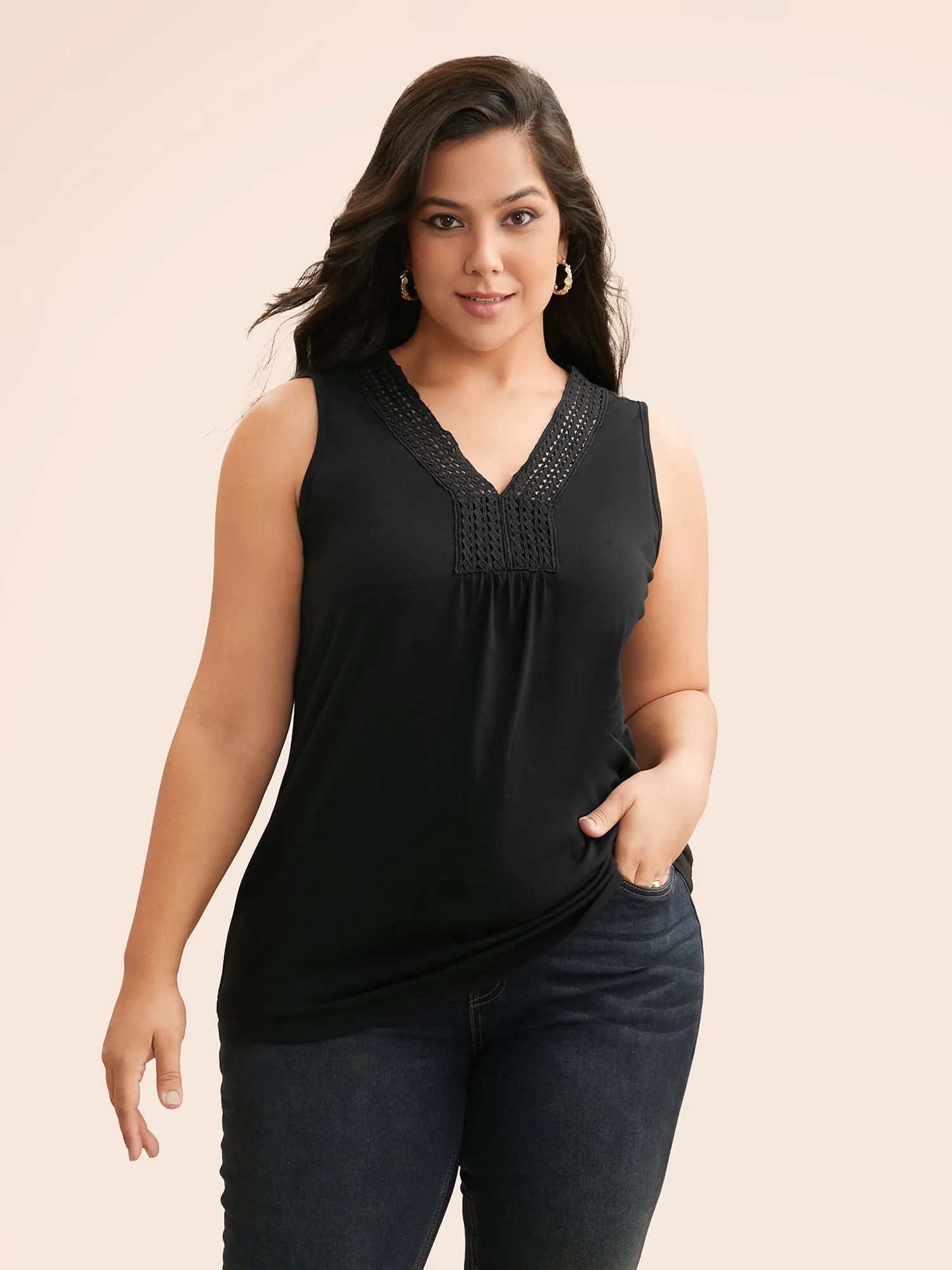 Solid Woven Ribbon Gathered Tank Top sold by Bloomchic product image thumbnail 4