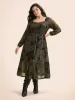 Silhouette Floral Print Heart Neckline Dress sold by Bloomchic