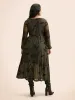 Silhouette Floral Print Heart Neckline Dress sold by Bloomchic