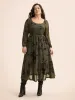 Silhouette Floral Print Heart Neckline Dress sold by Bloomchic