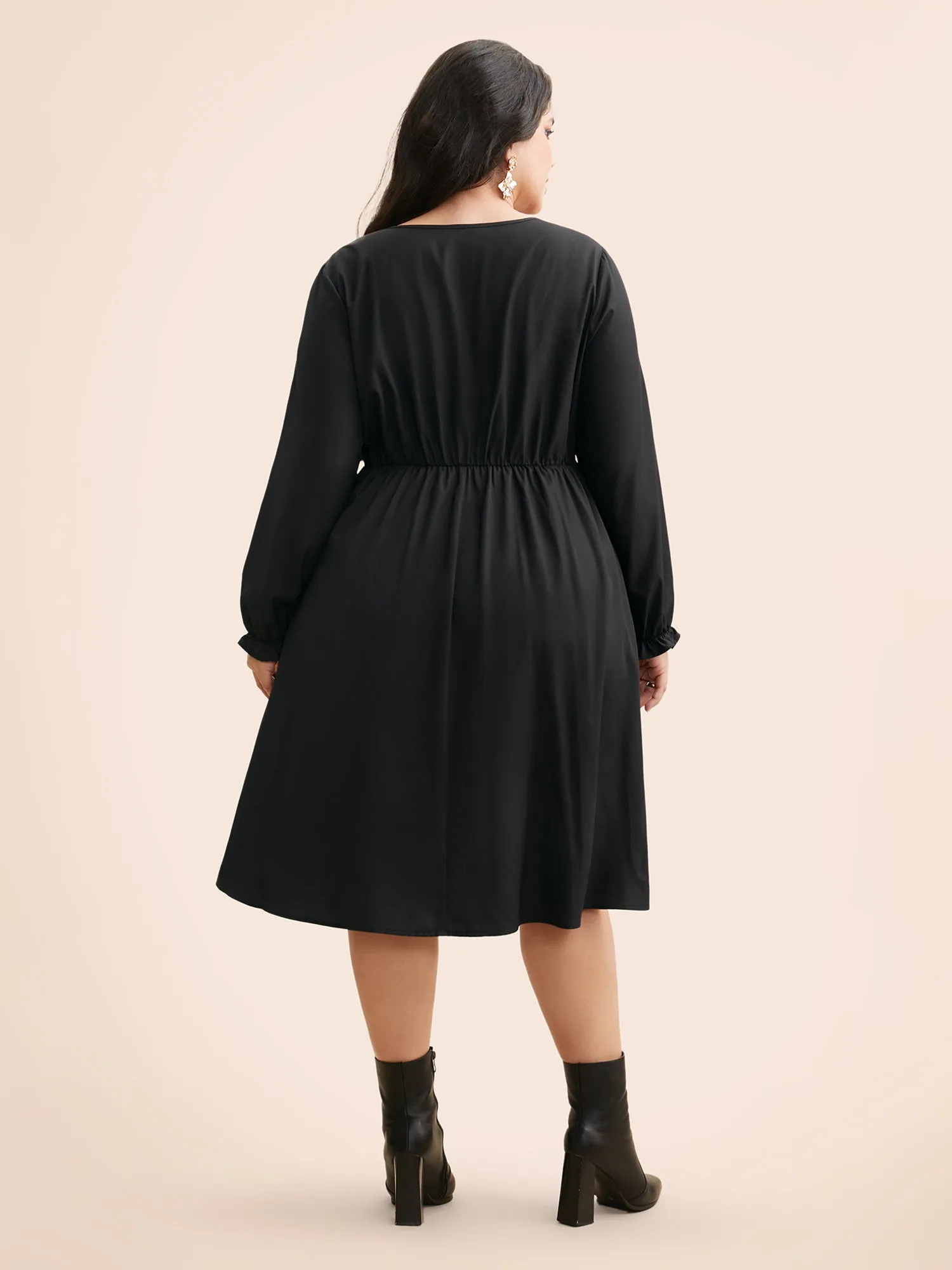 V Neck Floral Button Detail Dress sold by Bloomchic product image thumbnail 5