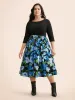 Round Neck Floral Patchwork Belted Dress sold by Bloomchic