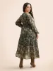 Floral Shirred Ruffles See Through Dress sold by Bloomchic