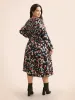Floral Square Neck Lantern Sleeve Dress sold by Bloomchic