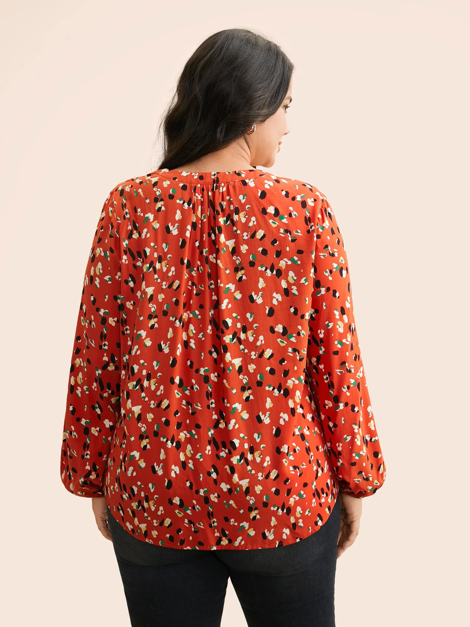 Leopard Print Ruffles Gathered Blouse sold by Bloomchic product image thumbnail 4