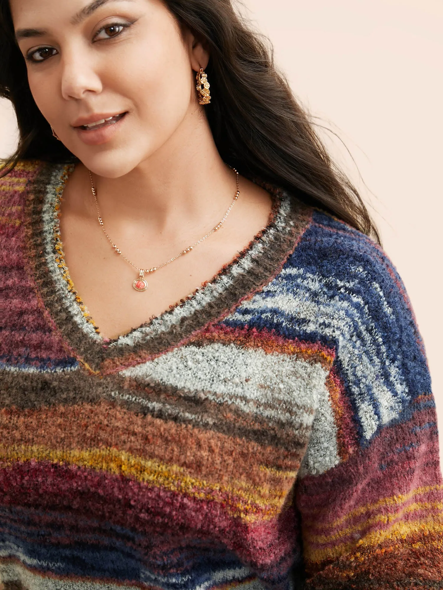 Ombre Contrast Slit Hem Pullover sold by Bloomchic product image thumbnail 4