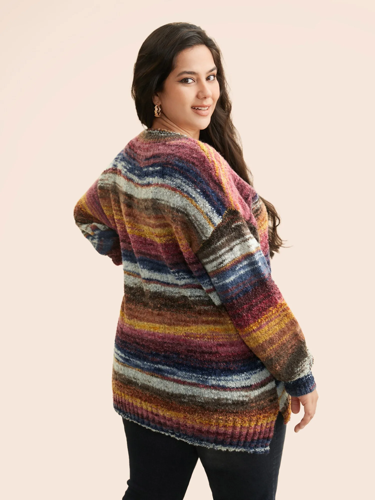 Ombre Contrast Slit Hem Pullover sold by Bloomchic product image thumbnail 2