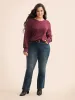Solid Raglan Sleeve Slit Hem Sweatshirt sold by Bloomchic