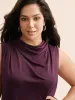 Solid Cowl Neck Pleated Tank Top sold by Bloomchic