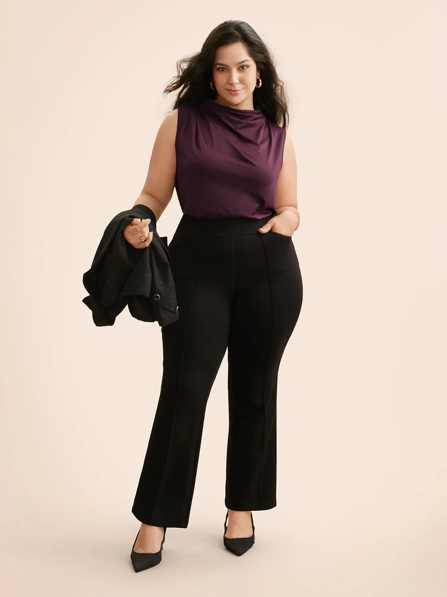 Solid Cowl Neck Pleated Tank Top sold by Bloomchic product image thumbnail 2