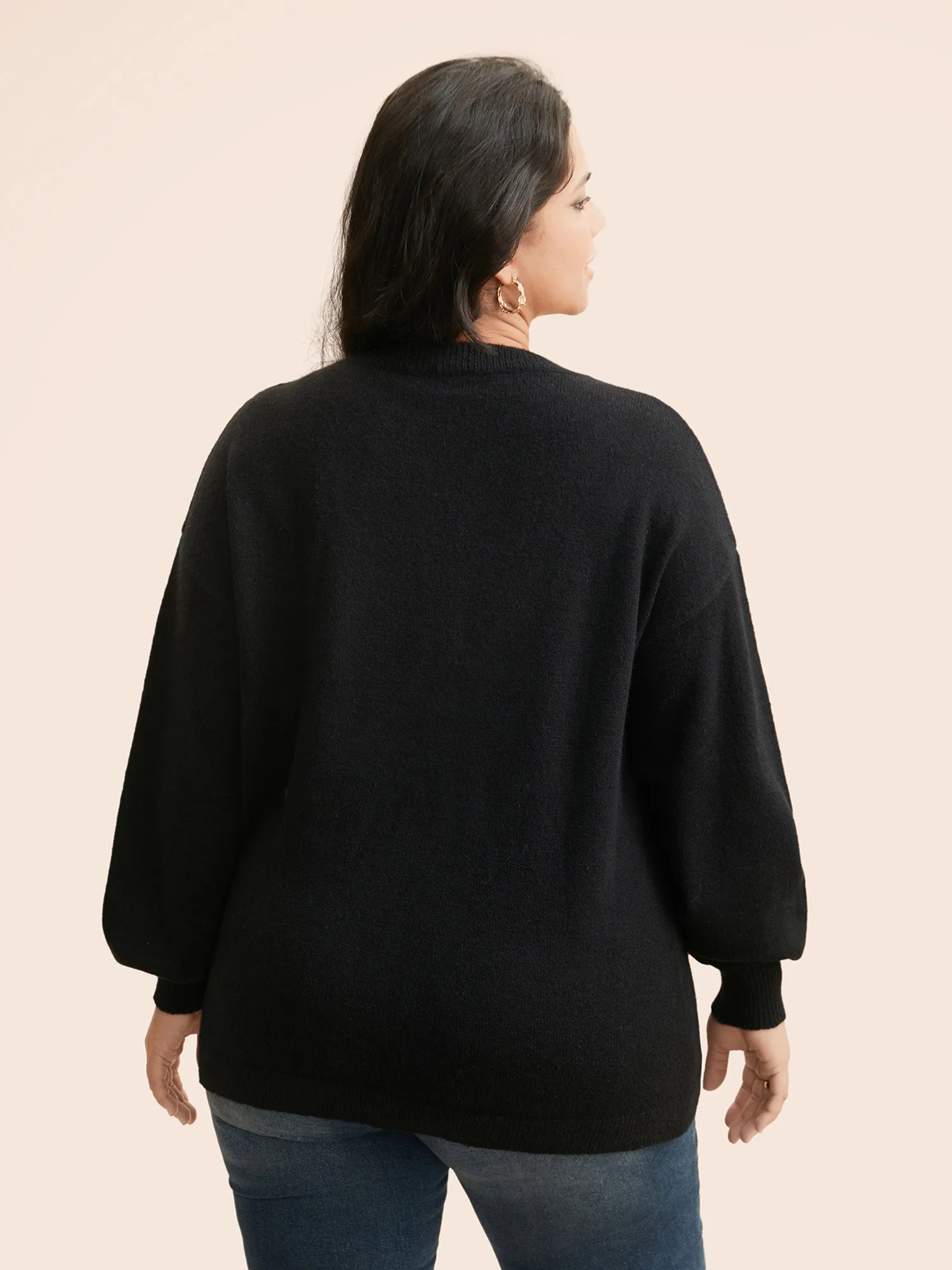 Colored Fluffy Ball Drop Shoulder Pullover sold by Bloomchic product image thumbnail 4