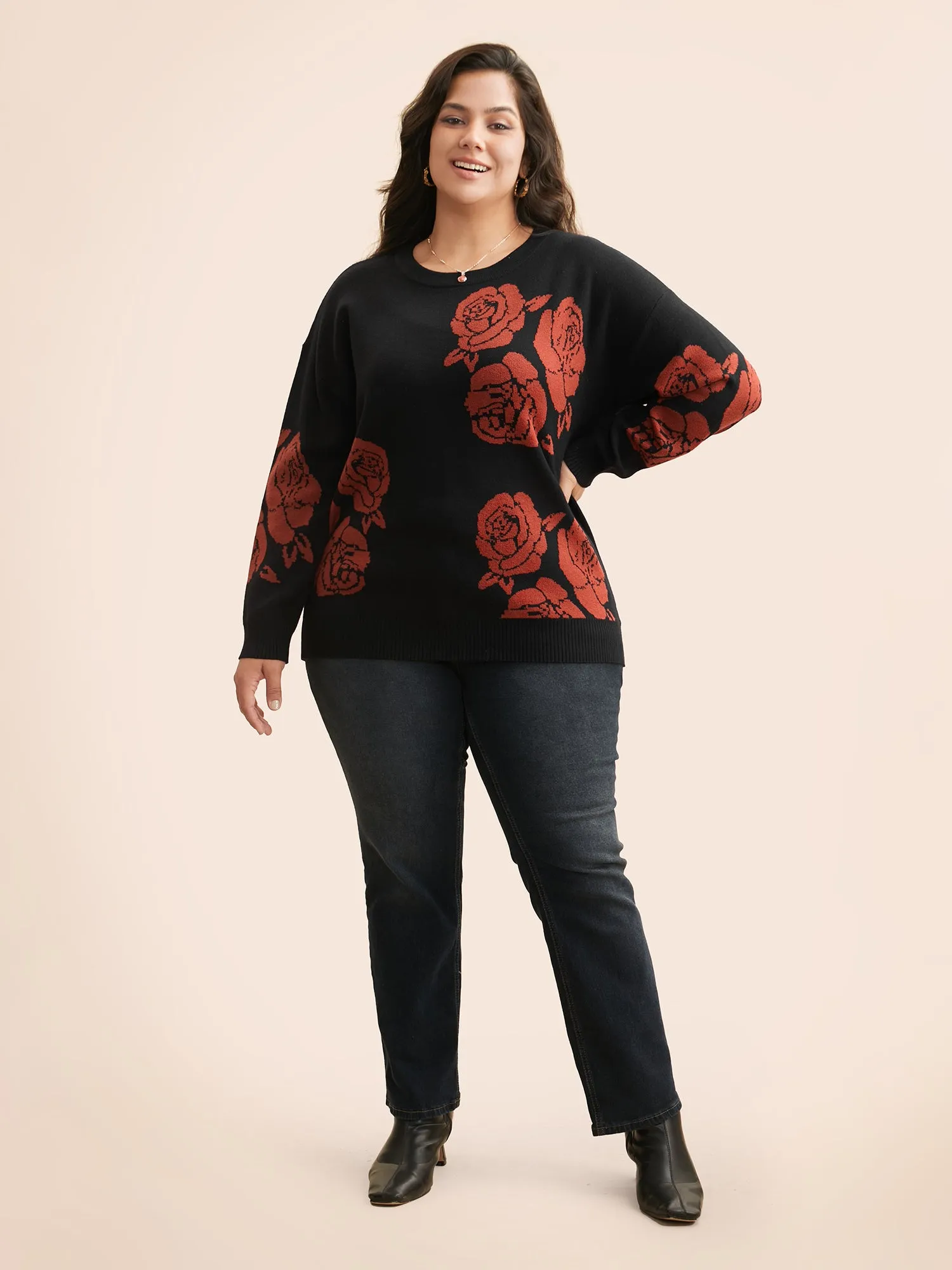 Supersoft Essentials Round Neck Floral Print Pullover sold by Bloomchic product image thumbnail 3