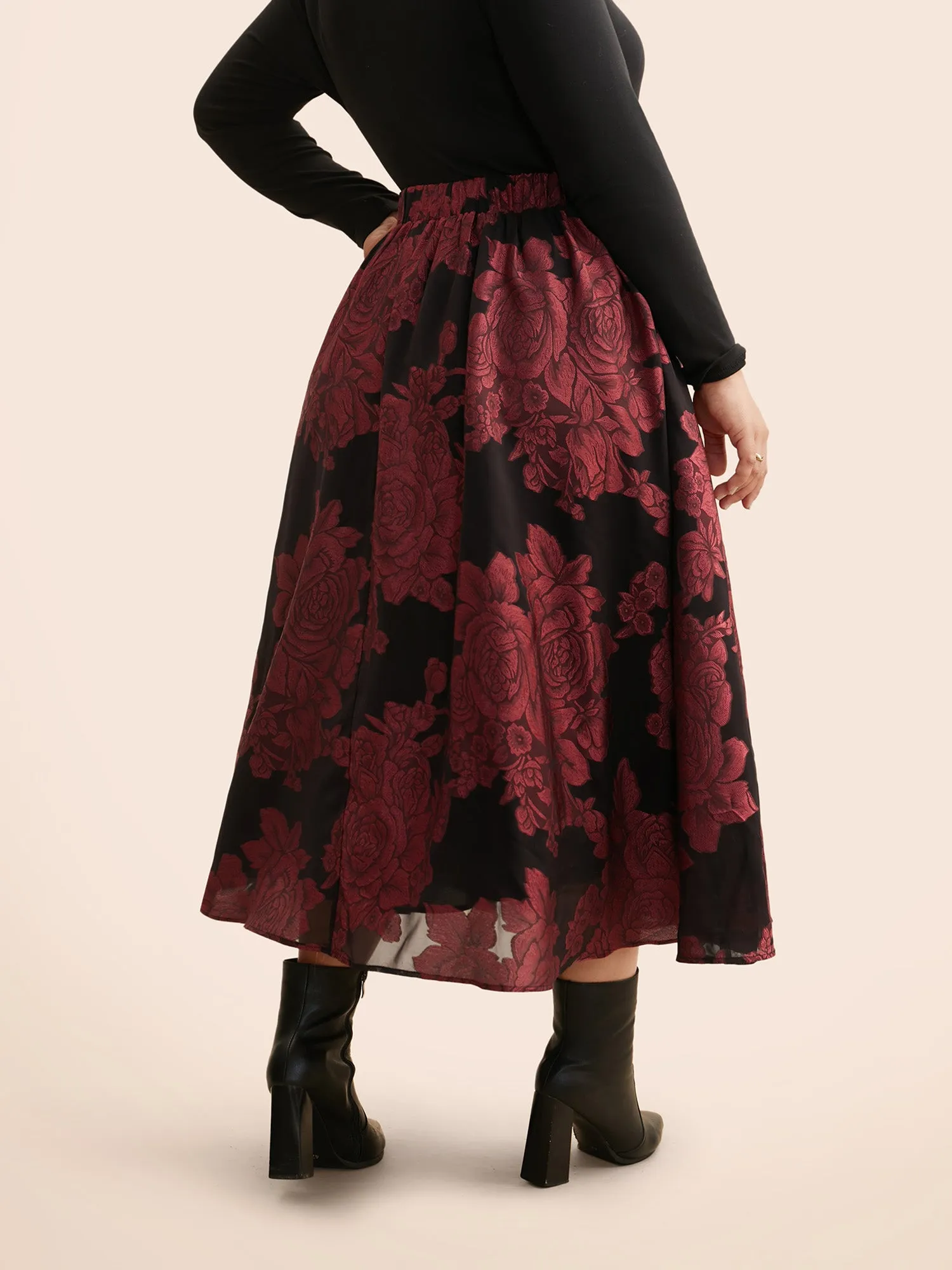 Floral Elastic Waist Pocket Skirt sold by Bloomchic product image thumbnail 3