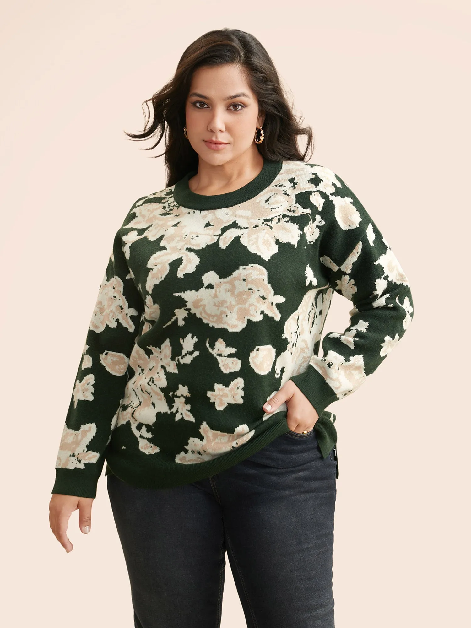Supersoft Essentials Silhouette Floral Print Pullover sold by Bloomchic product image thumbnail 2