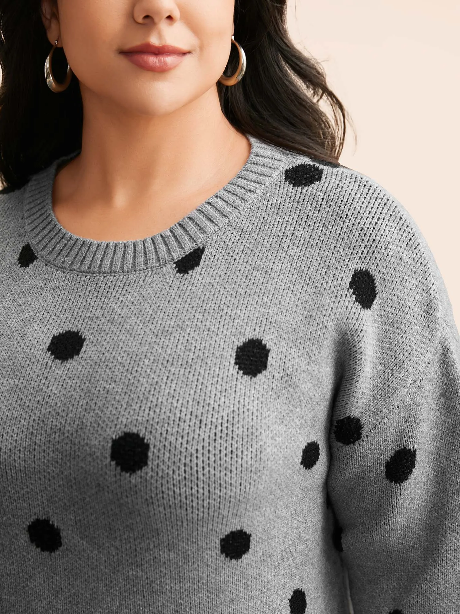 Polka Dot Drop Shoulder Sleeve Pullover sold by Bloomchic product image thumbnail 5