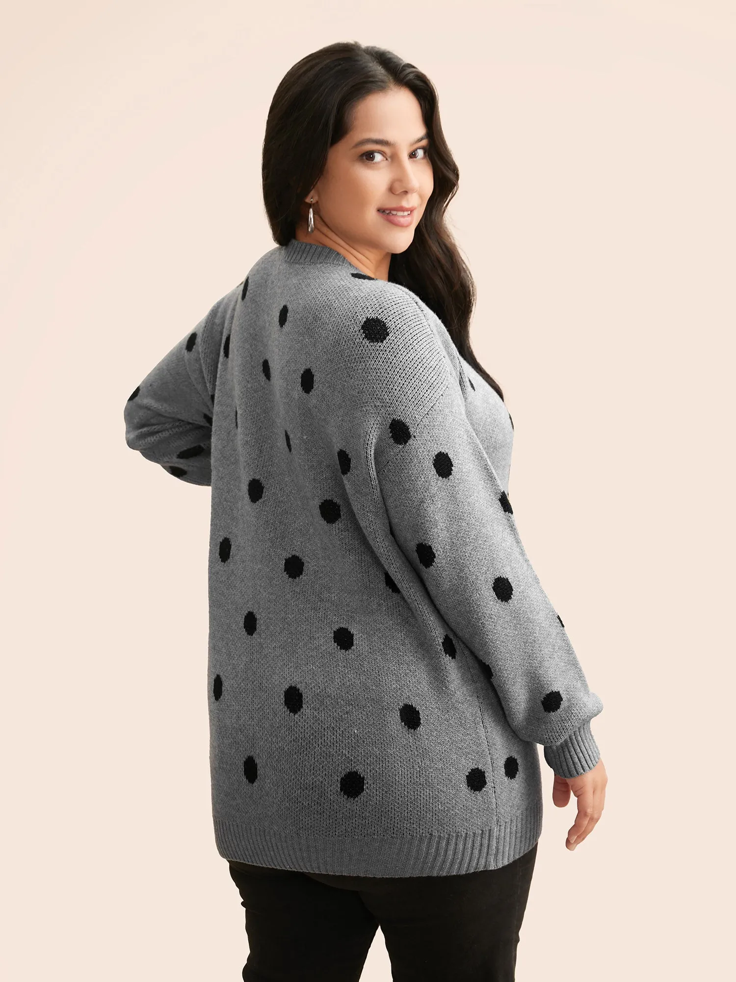 Polka Dot Drop Shoulder Sleeve Pullover sold by Bloomchic product image thumbnail 2