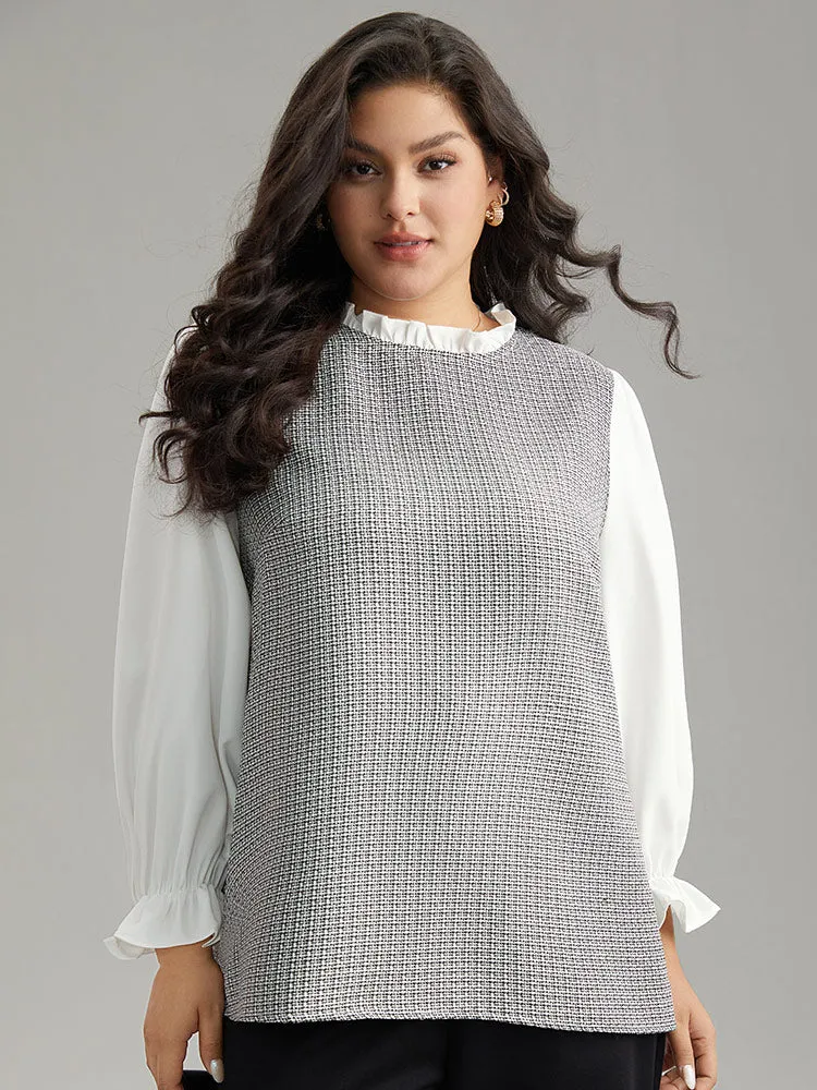 Gingham Ruffles Patchwork Frill Trim Blouse sold by Bloomchic product image thumbnail 5