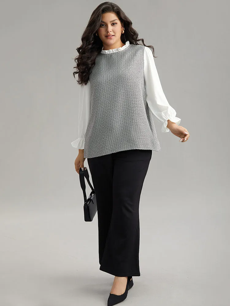 Gingham Ruffles Patchwork Frill Trim Blouse sold by Bloomchic product image thumbnail 4