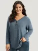 Heather Button Up Long Sleeve T-shirt sold by Bloomchic