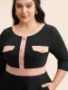 Contrast Texture Metal Detail Midi Dress sold by Bloomchic