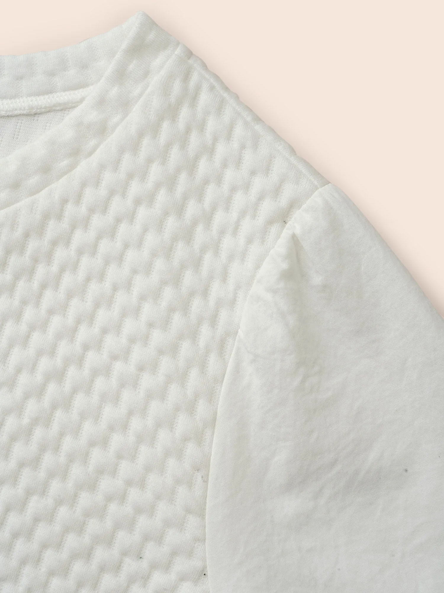 Round Neck Texture Patchwork Sweatshirt sold by Bloomchic product image thumbnail 5