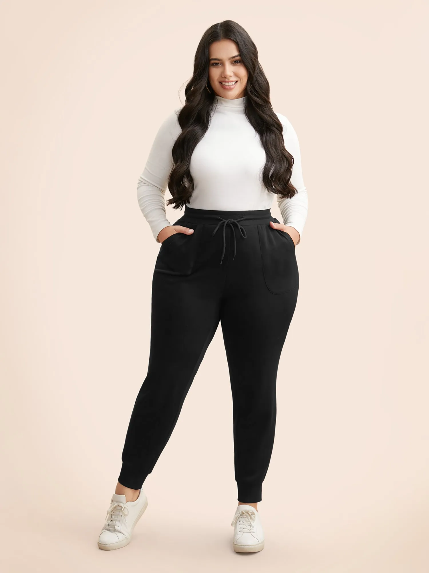 Plain Drawstring Medium Stretch Pants sold by Bloomchic product image thumbnail 2