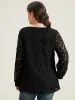 Plain Embroidered Guipure Lace Wrap Blouse sold by Bloomchic