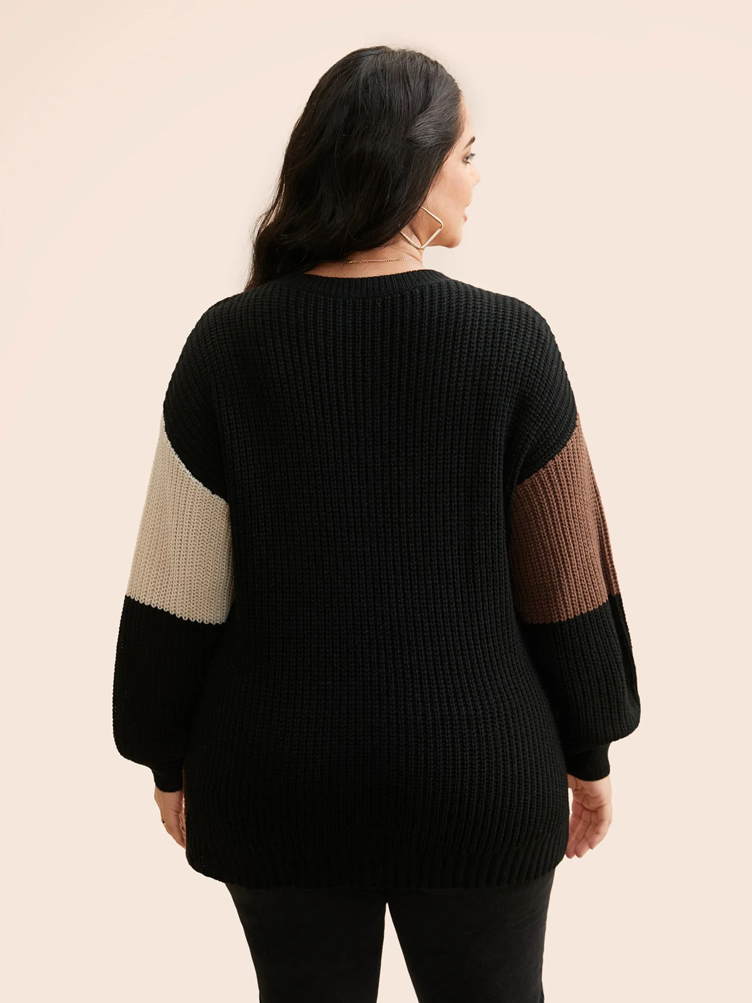Colorblock Contrast Drop Shoulder Pullover sold by Bloomchic product image thumbnail 2