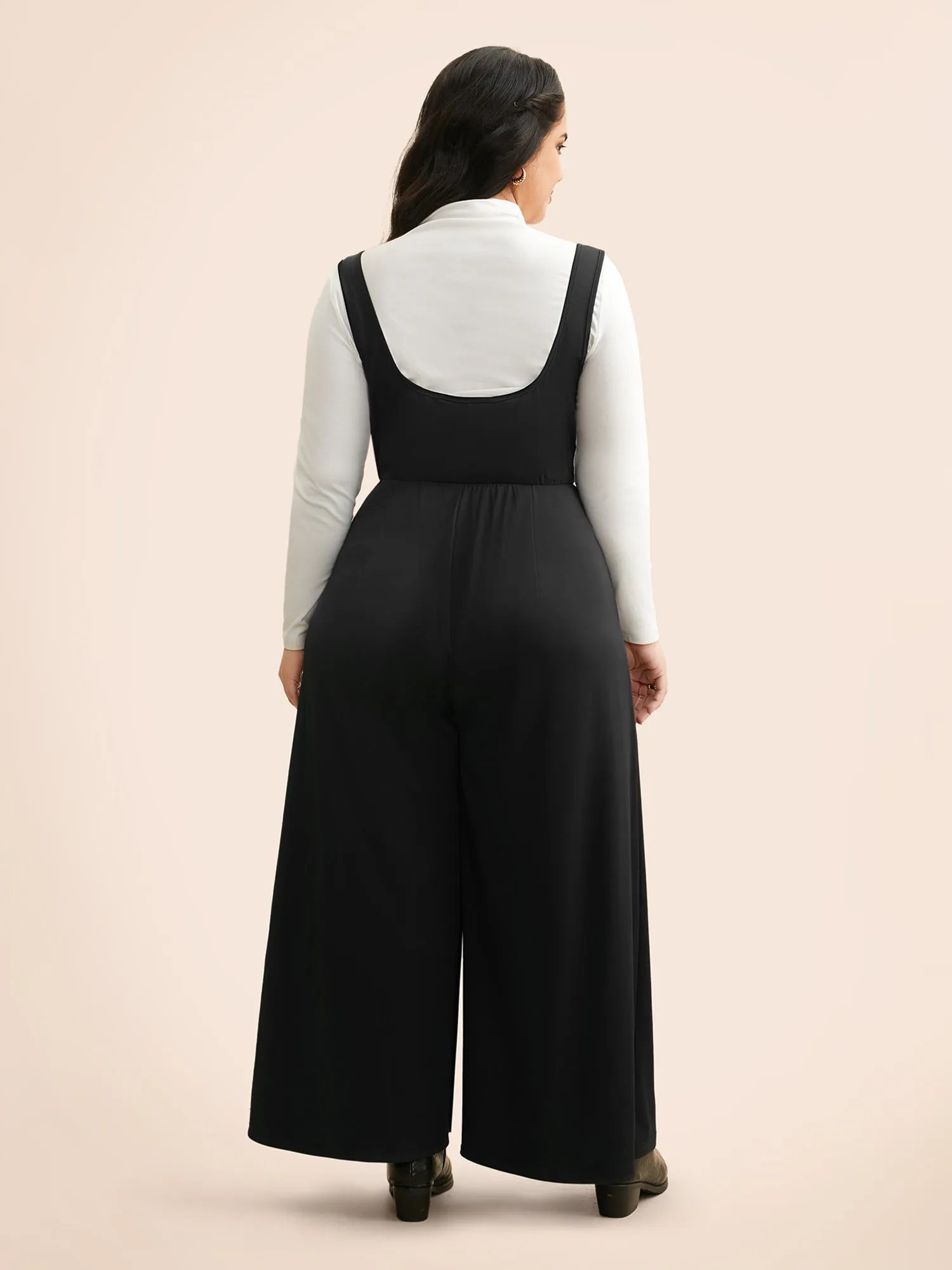 Solid Slightly Stretchy Pocket Jumpsuit sold by Bloomchic product image thumbnail 4