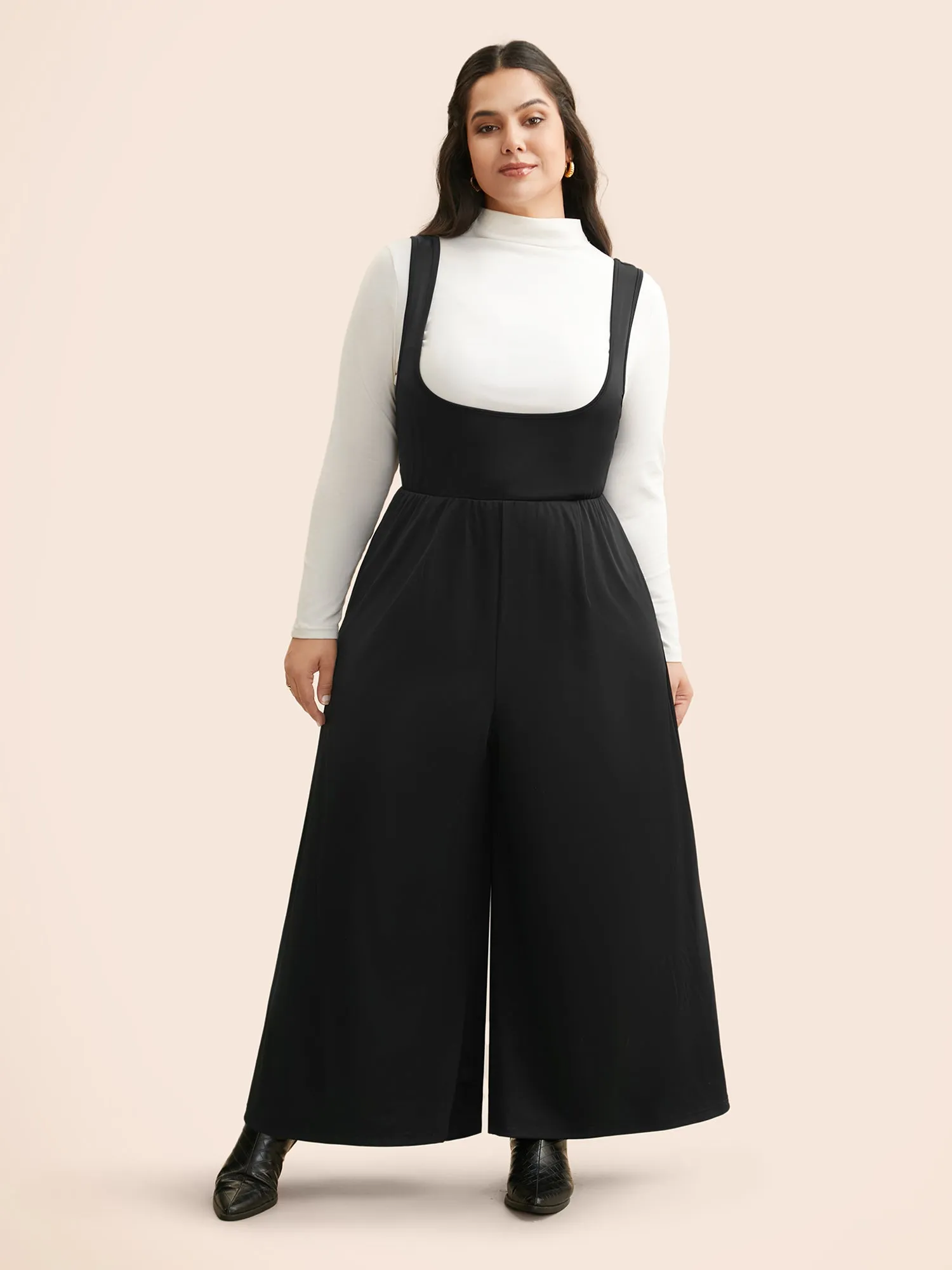 Solid Slightly Stretchy Pocket Jumpsuit sold by Bloomchic product image thumbnail 3