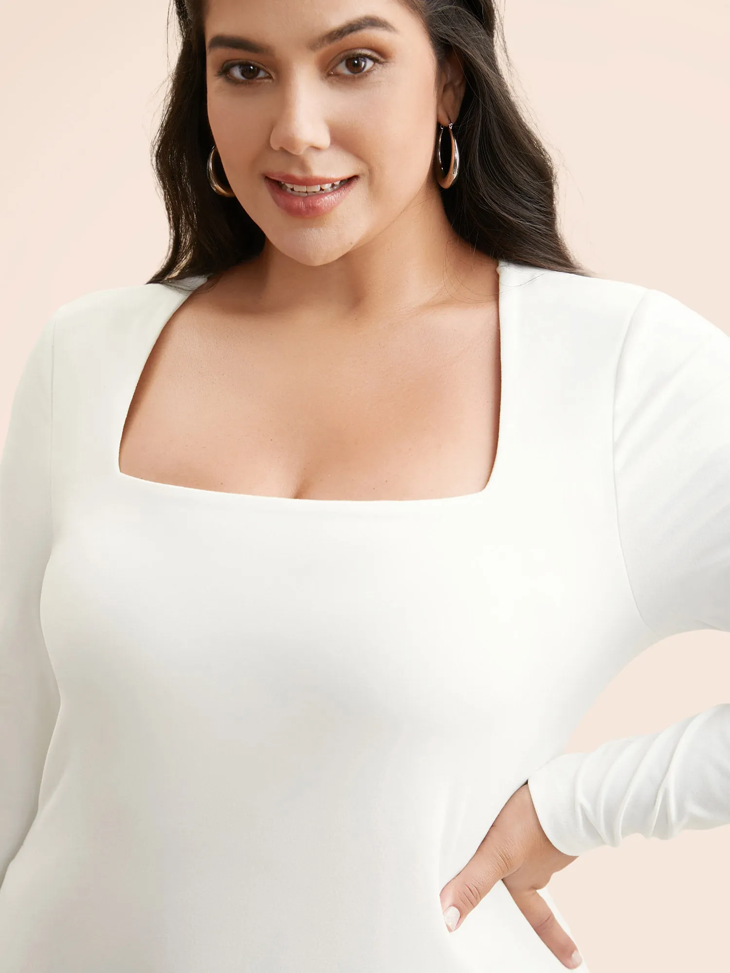 Supersoft Essentials Solid Square Neck T-shirt sold by Bloomchic product image thumbnail 4