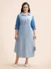 Striped Patchwork Contrast Tab Sleeve Dress sold by Bloomchic