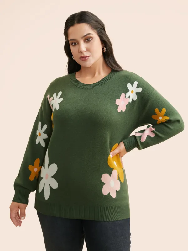 Supersoft Essentials Floral Crew Neck Pullover sold by Bloomchic
