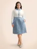 Tweed Patchwork Button Detail Dress sold by Bloomchic