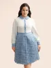 Tweed Patchwork Button Detail Dress sold by Bloomchic
