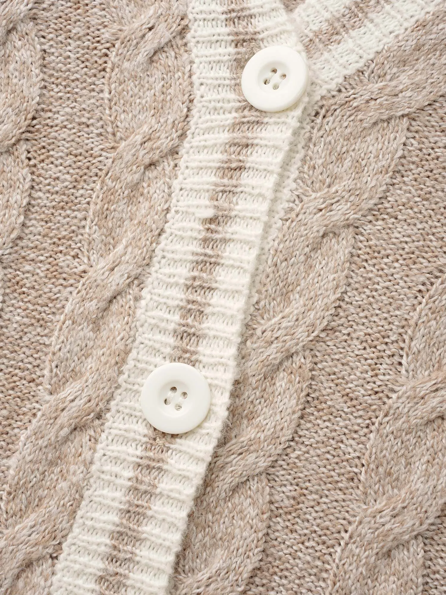 Contrast Trim Cable Knit Pocket Cardigan sold by Bloomchic product image thumbnail 5