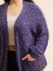 Heather Patched Pocket Drop Shoulder Cardigan sold by Bloomchic