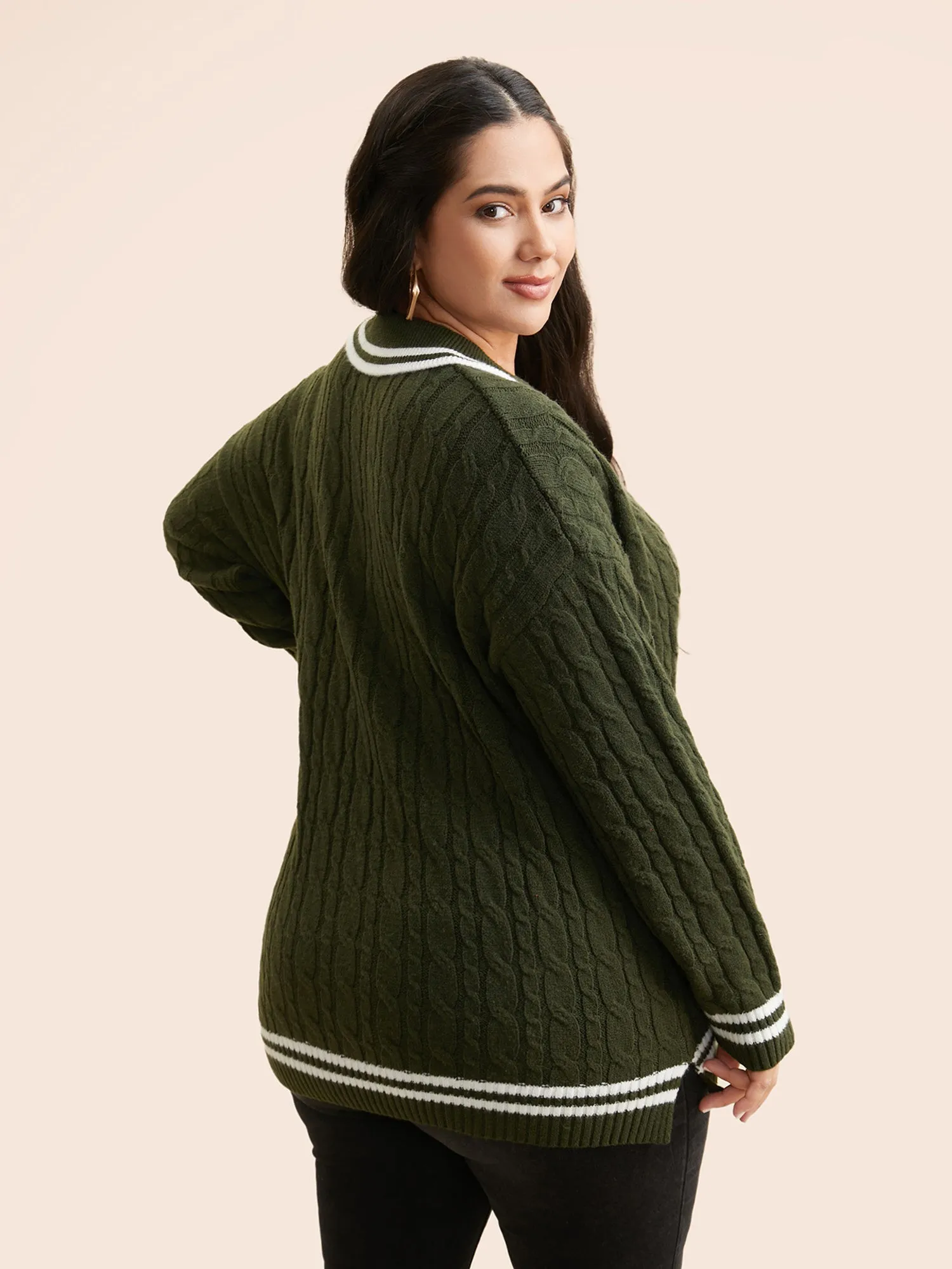 Contrast Trim Split Hem Pullover sold by Bloomchic product image thumbnail 2