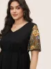 Floral Embroidered Patchwork Mesh Knit Top sold by Bloomchic