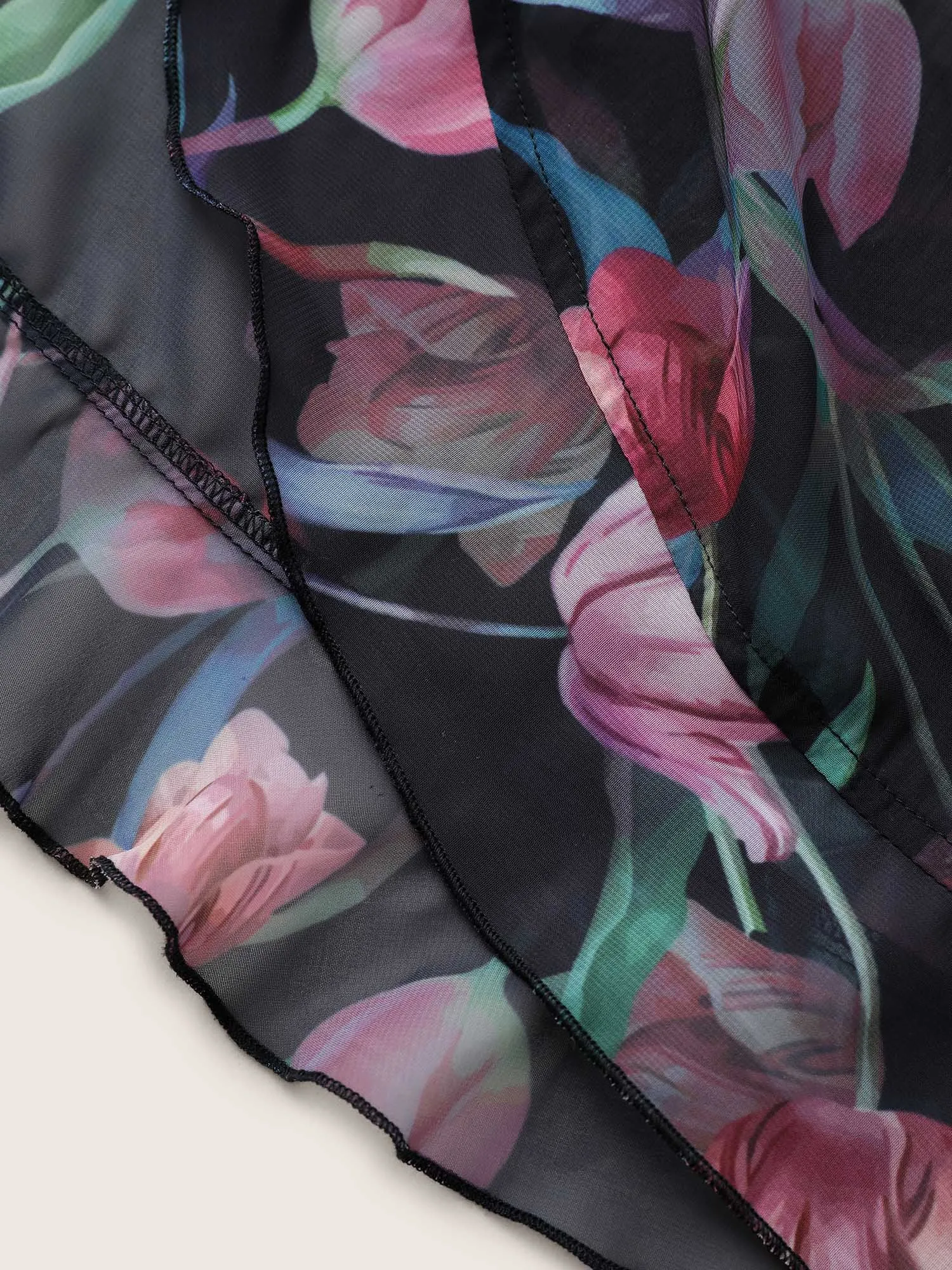 Floral Ruffles Lace Patchwork Mesh Kimono sold by Bloomchic product image thumbnail 5