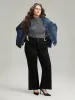 Wide Leg Black Wash Very Stretchy Jeans sold by Bloomchic