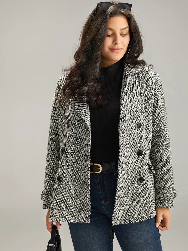 Tweed Lapel Collar Button Up Pocket Coat sold by Bloomchic product image thumbnail 2