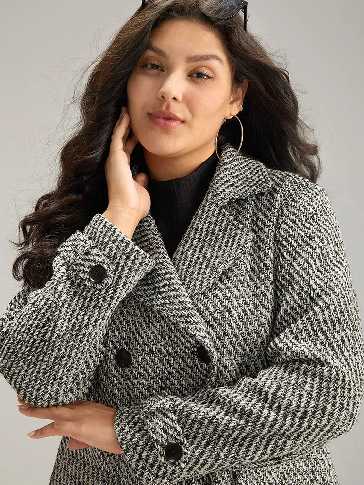 Tweed Lapel Collar Button Up Pocket Coat sold by Bloomchic product image thumbnail 5