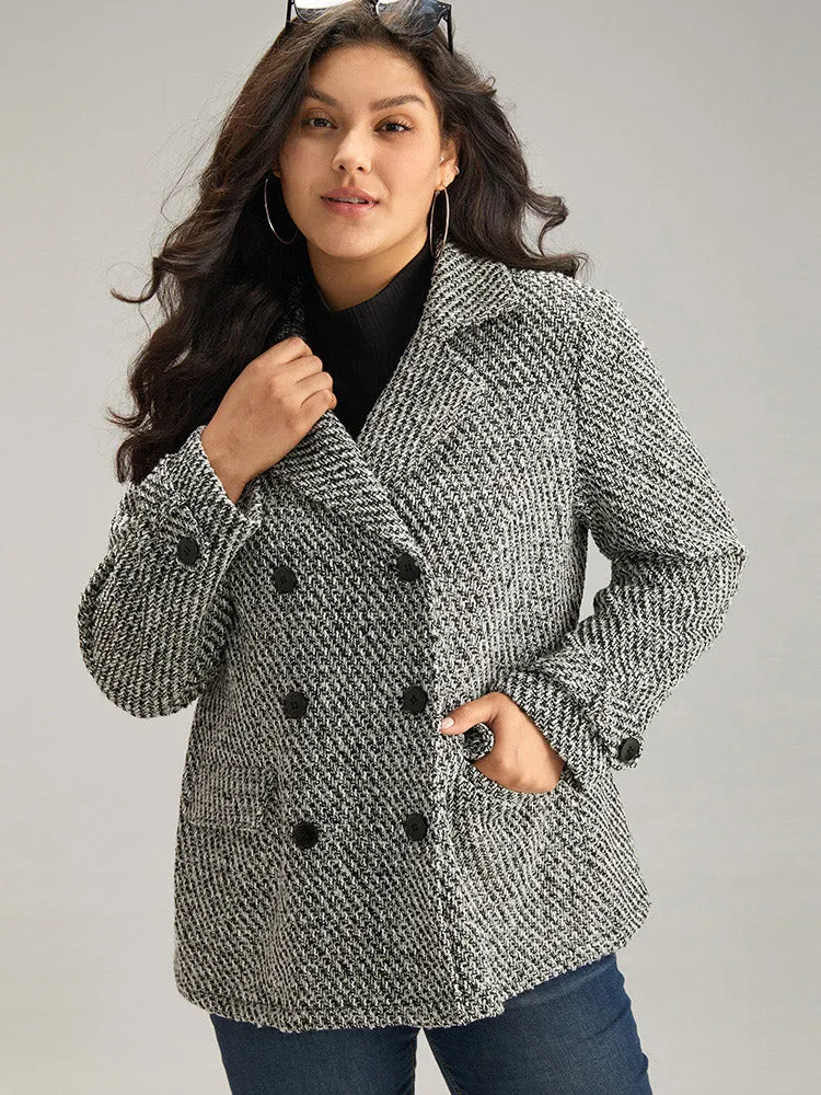 Tweed Lapel Collar Button Up Pocket Coat sold by Bloomchic product image thumbnail 4